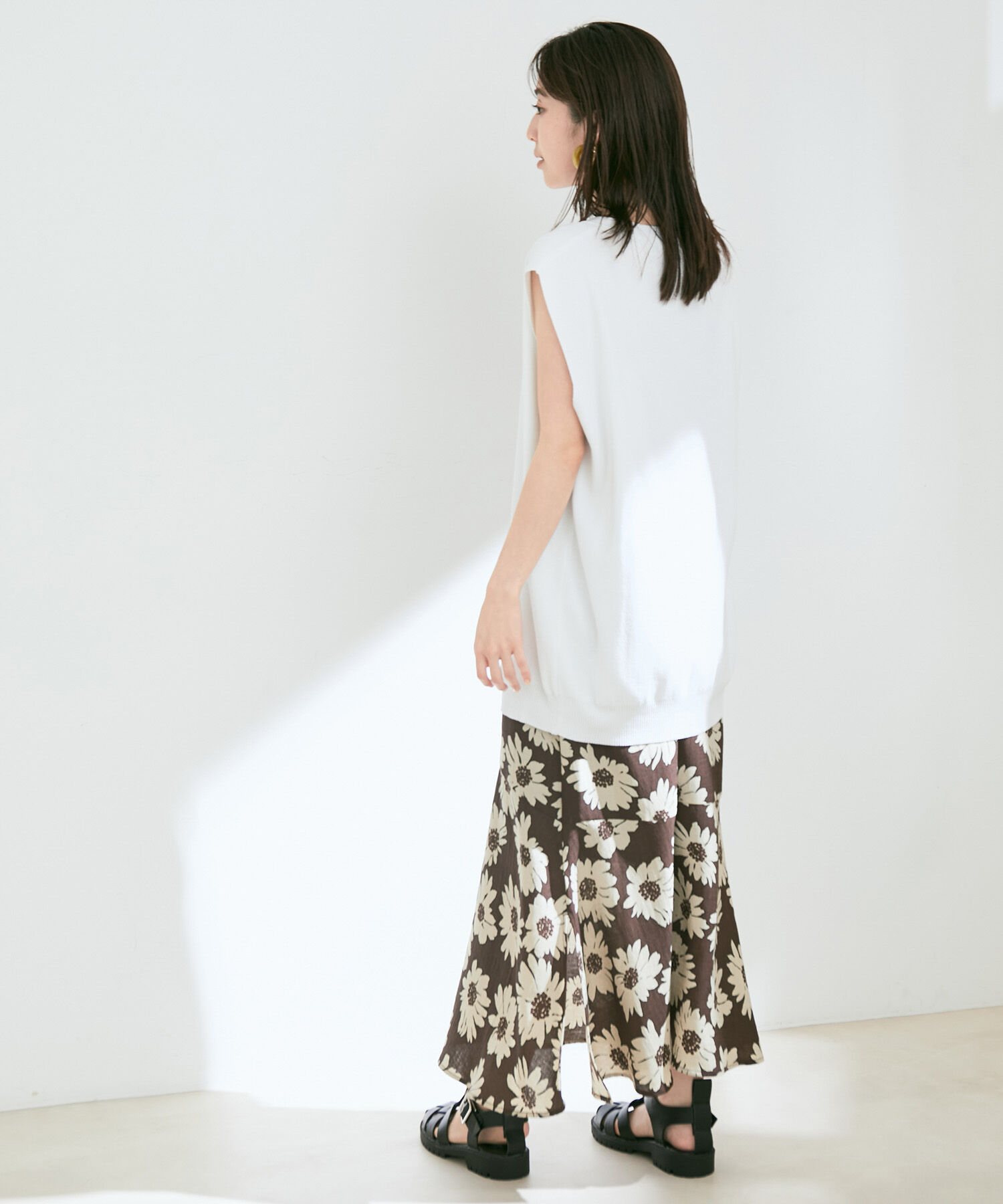 VIS「【接触冷感】【セットアップ対応】フレンチスリーブニットベスト」|ベスト・ジレ|