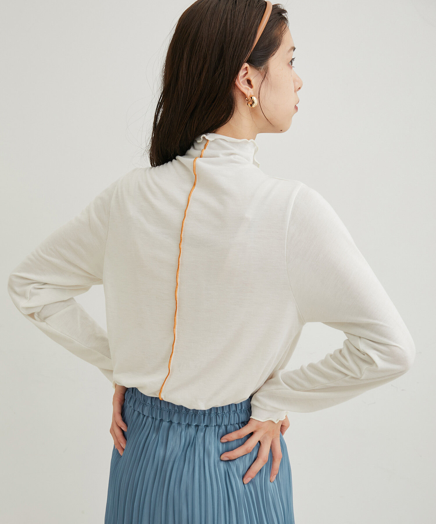 VIS「【洗える・吸湿発熱】前後2WAYハイネックメローインナー」|Tシャツ・カットソー|