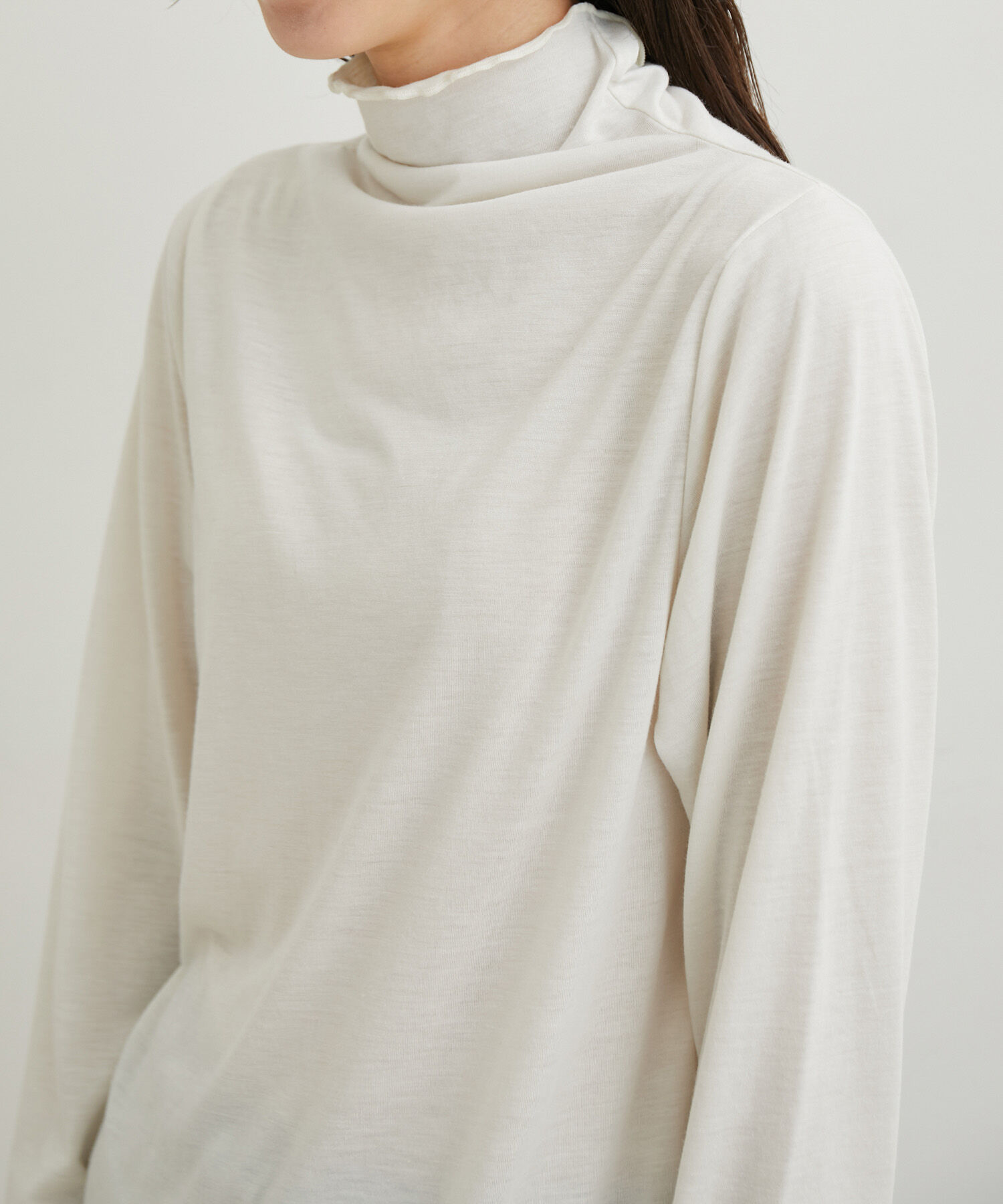 VIS「【洗える・吸湿発熱】前後2WAYハイネックメローインナー」|Tシャツ・カットソー|