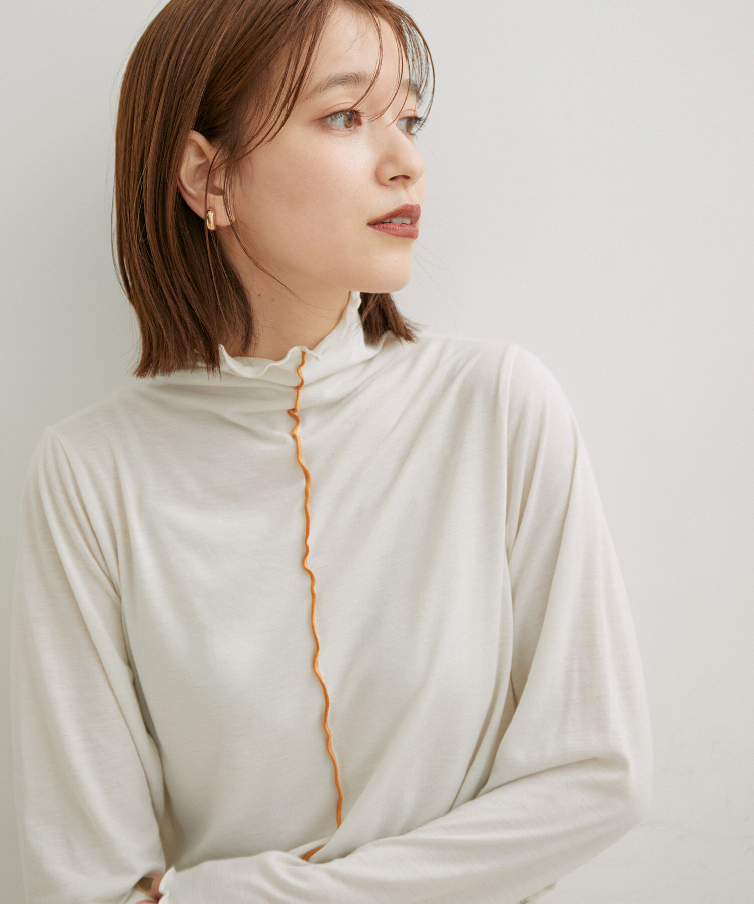 VIS「【洗える・吸湿発熱】前後2WAYハイネックメローインナー」|Tシャツ・カットソー|