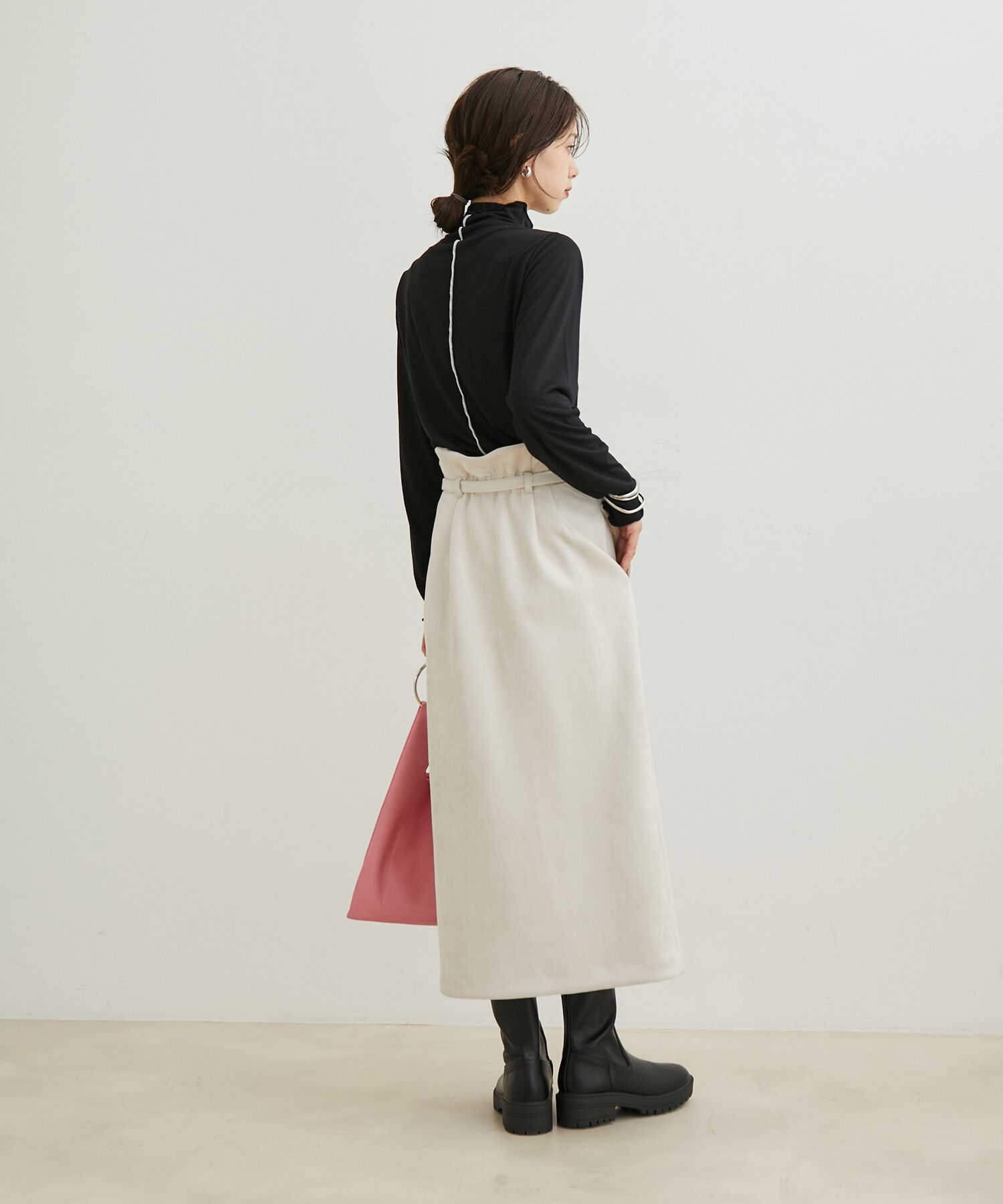 VIS「【洗える・吸湿発熱】前後2WAYハイネックメローインナー」|Tシャツ・カットソー|