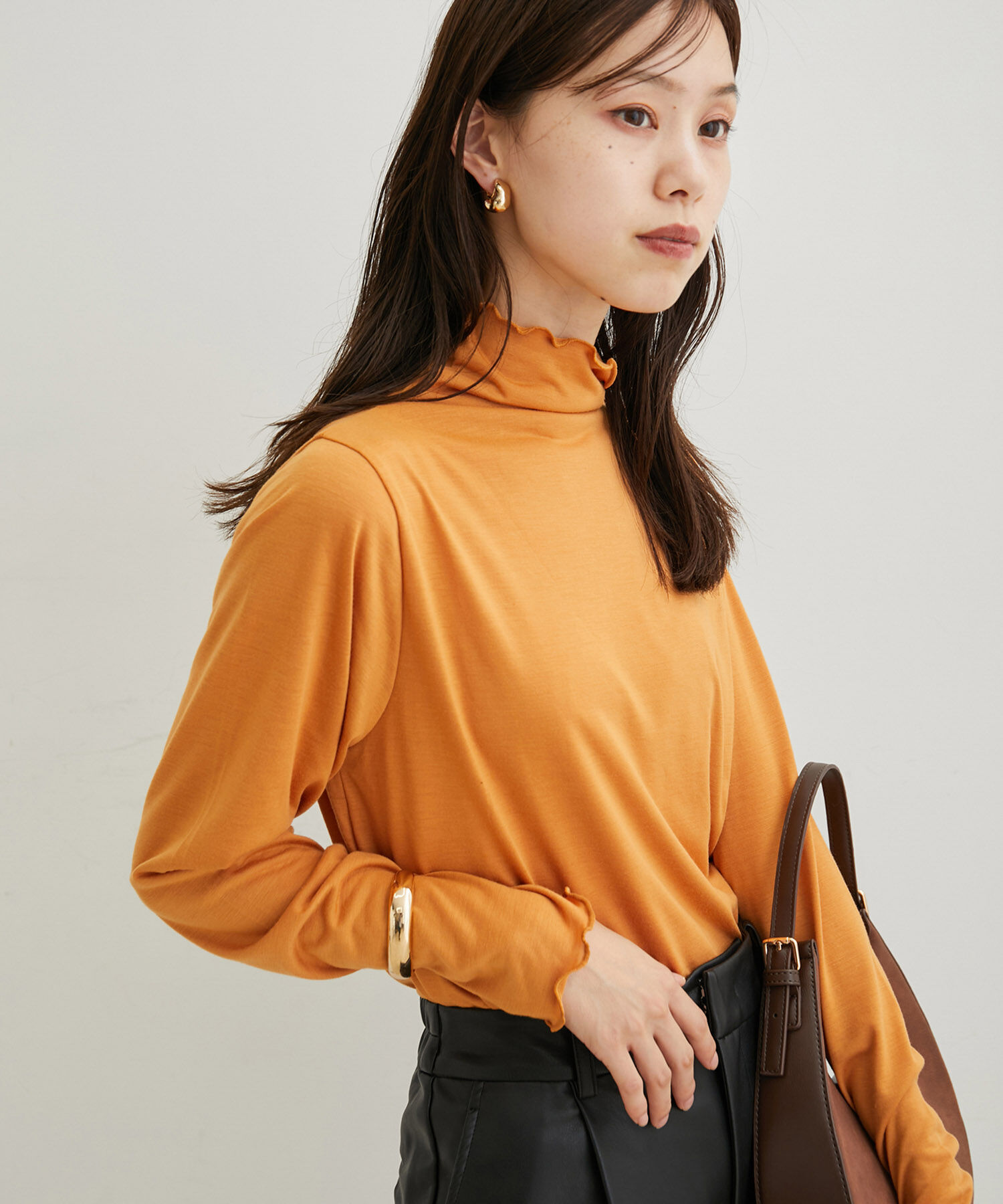 VIS「【洗える・吸湿発熱】前後2WAYハイネックメローインナー」|Tシャツ・カットソー|