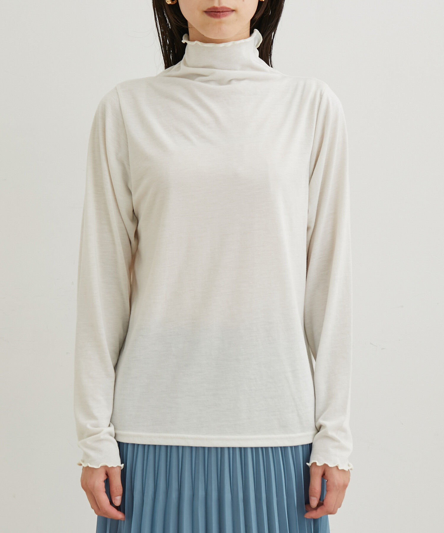 VIS「【洗える・吸湿発熱】前後2WAYハイネックメローインナー」|Tシャツ・カットソー|