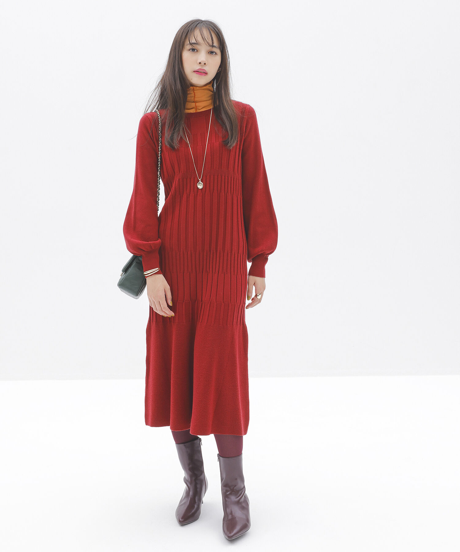 VIS「【洗える・吸湿発熱】前後2WAYハイネックメローインナー」|Tシャツ・カットソー|