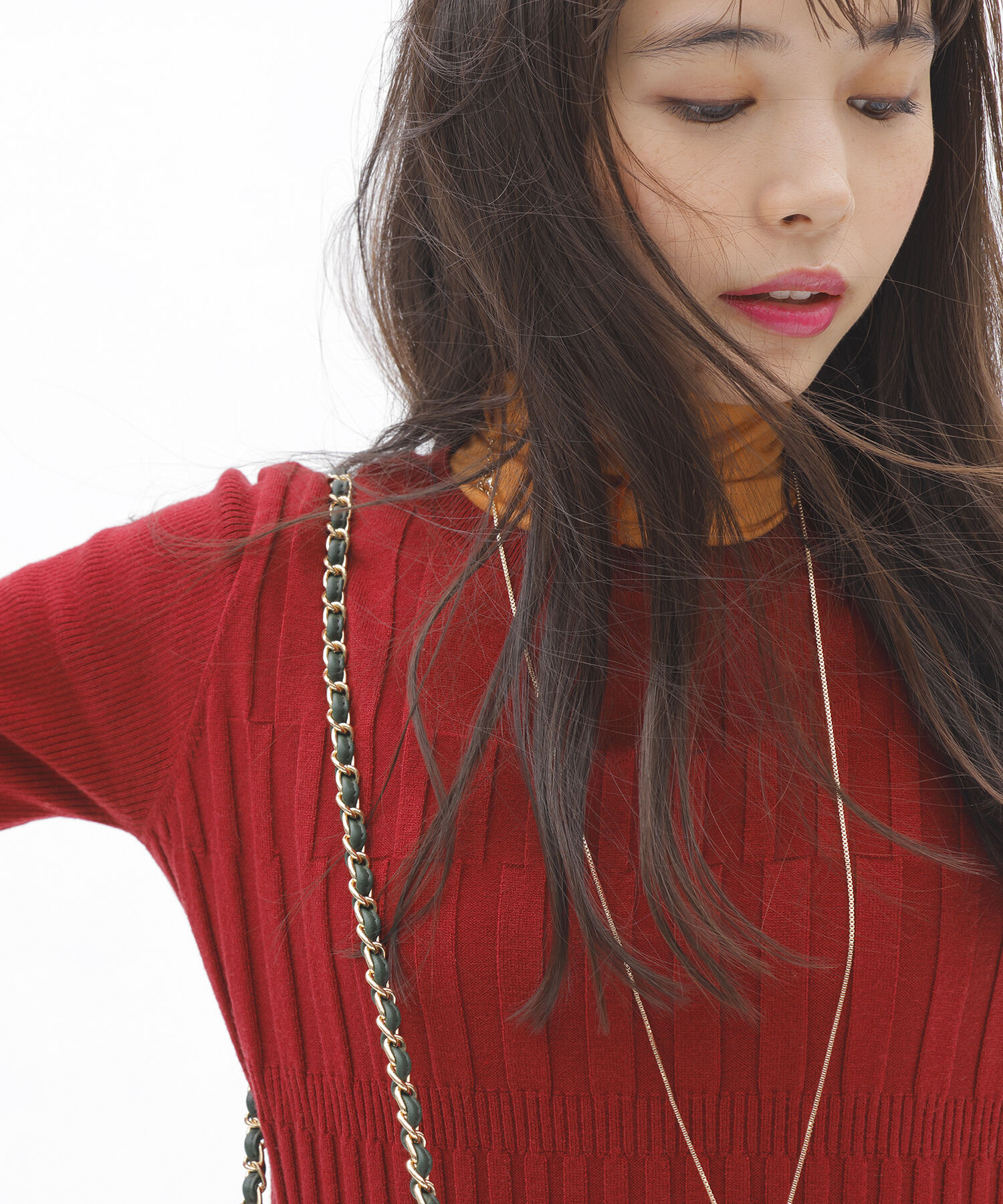 VIS「【洗える・吸湿発熱】前後2WAYハイネックメローインナー」|Tシャツ・カットソー|