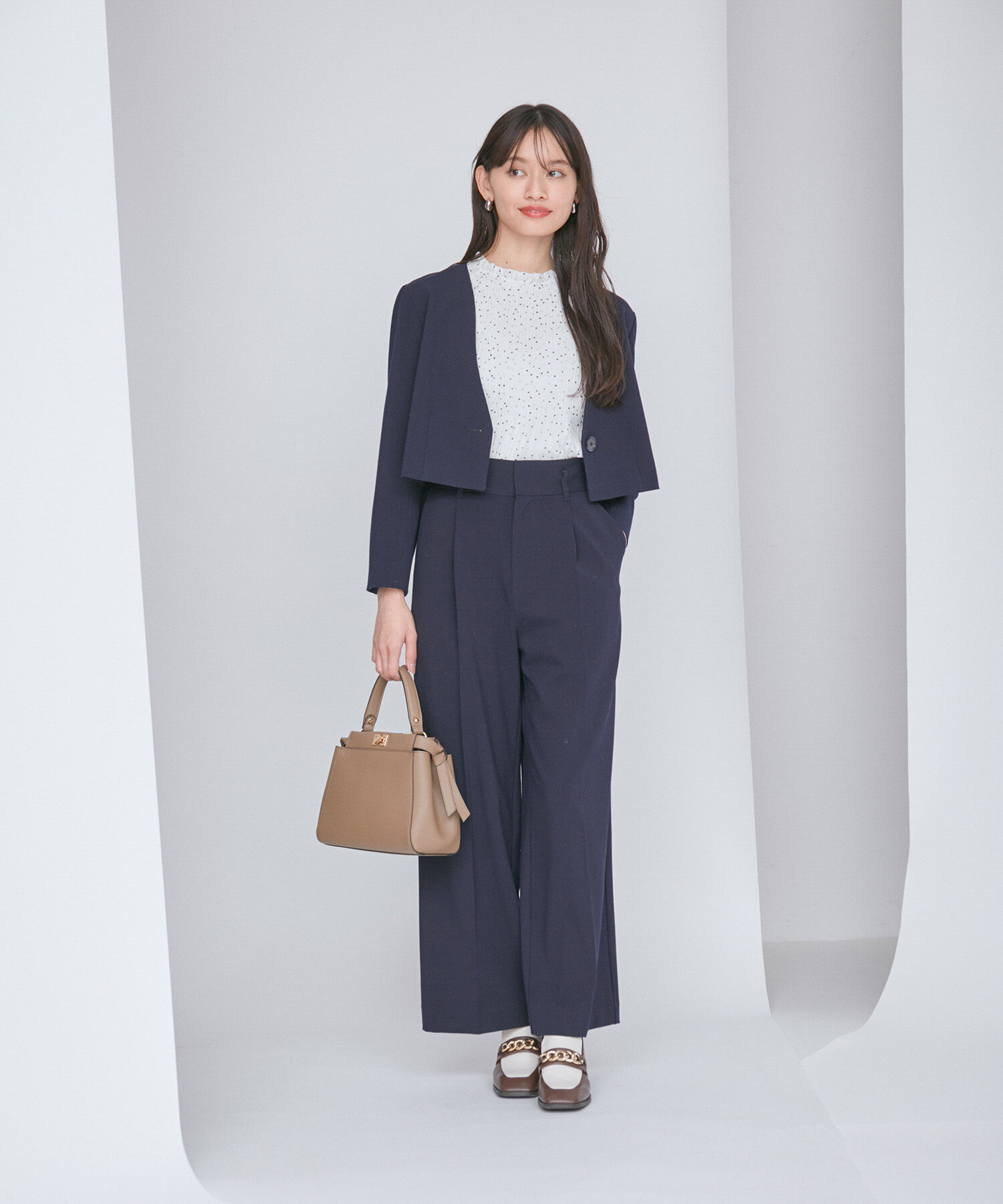 VIS「【洗える】シフォンプリーツブラウス」|シャツ・ブラウス|