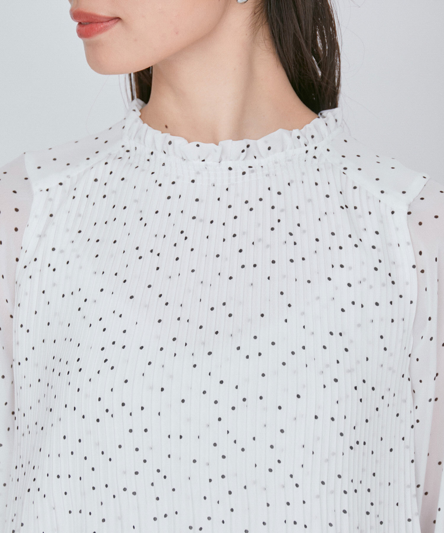 VIS「【洗える】シフォンプリーツブラウス」|シャツ・ブラウス|