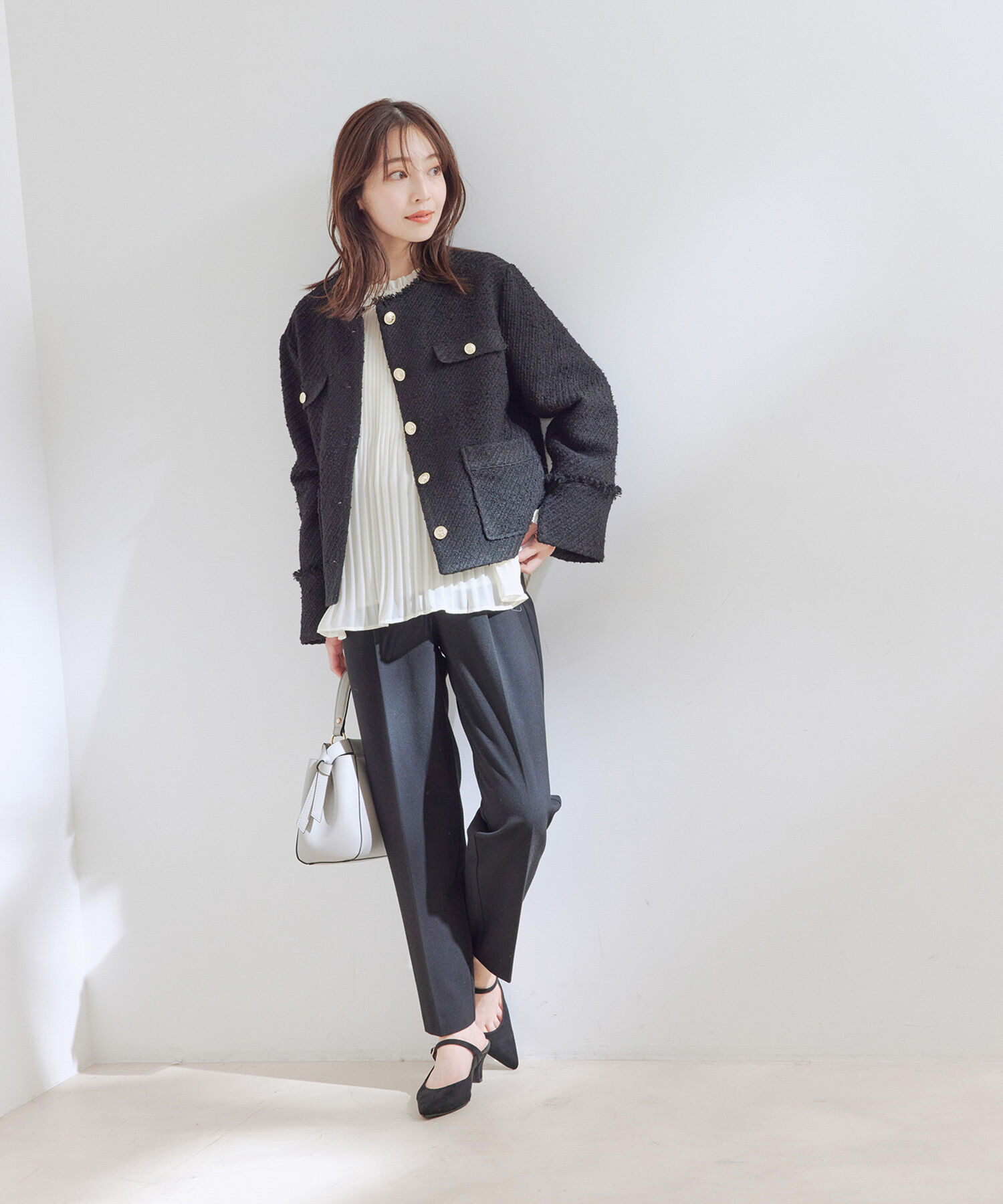 VIS「【洗える】シフォンプリーツブラウス」|シャツ・ブラウス|