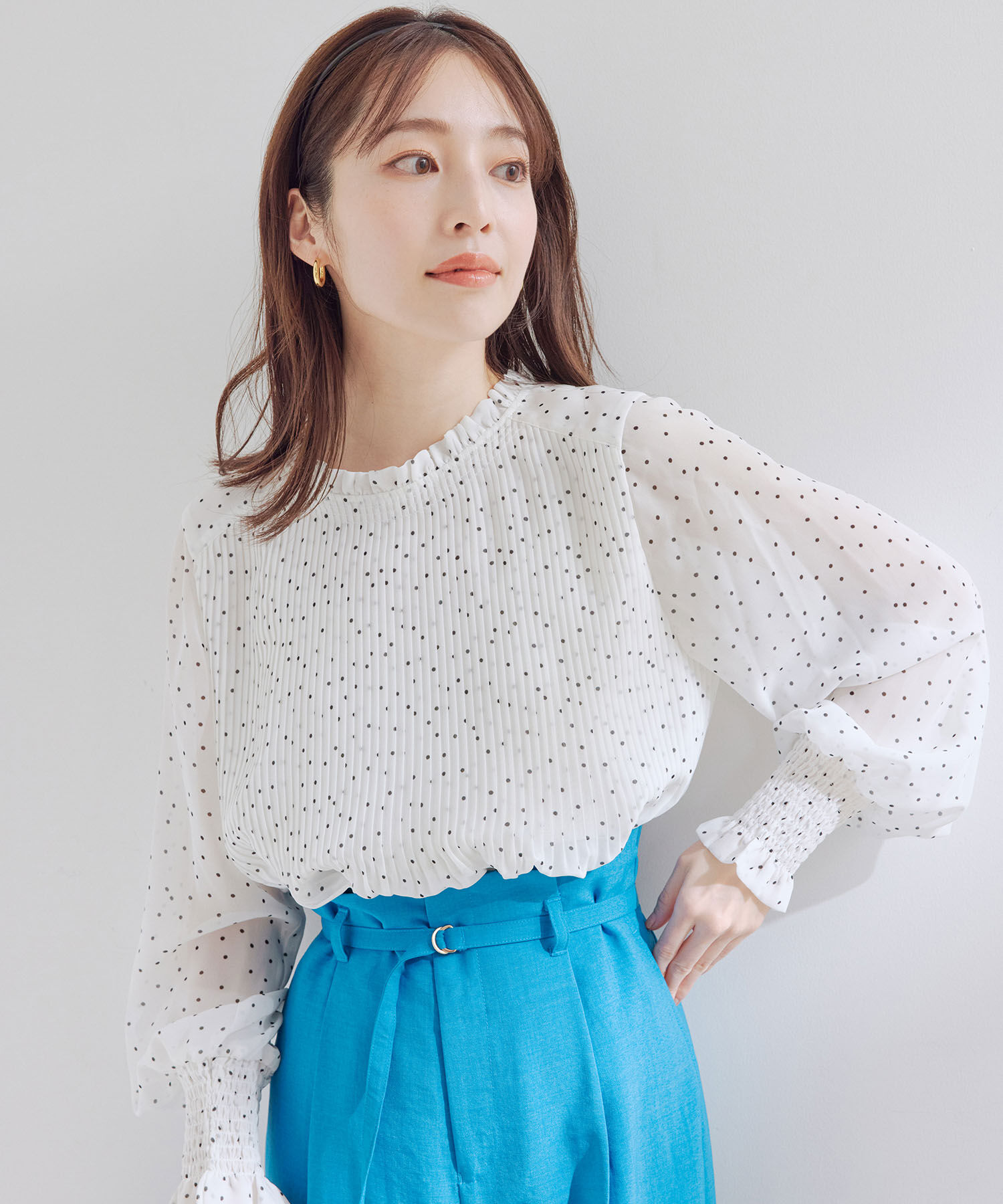 VIS「【洗える】シフォンプリーツブラウス」|シャツ・ブラウス|