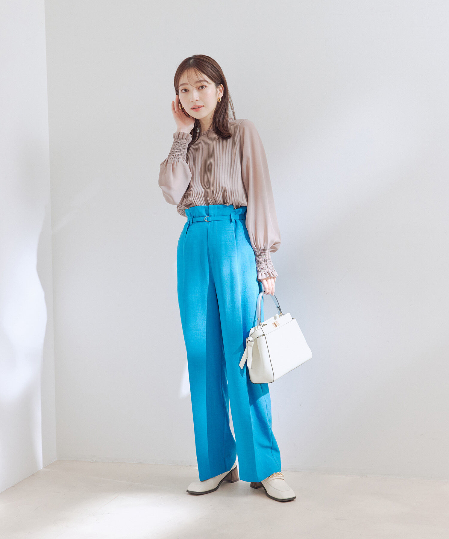 VIS「【洗える】シフォンプリーツブラウス」|シャツ・ブラウス|