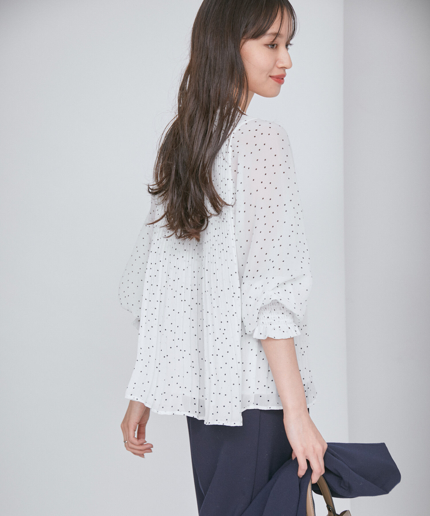 VIS「【洗える】シフォンプリーツブラウス」|シャツ・ブラウス|