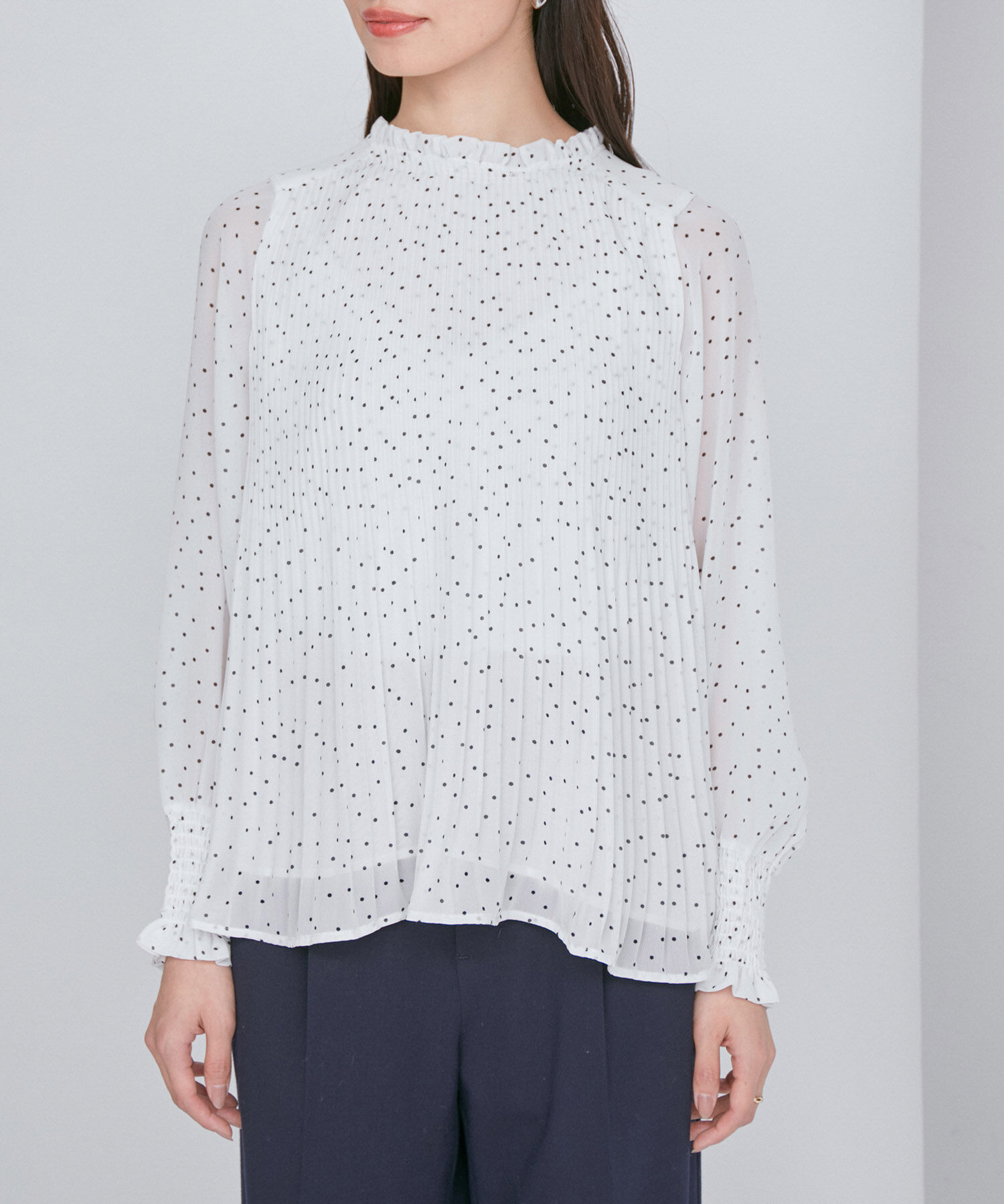 VIS「【洗える】シフォンプリーツブラウス」|シャツ・ブラウス|