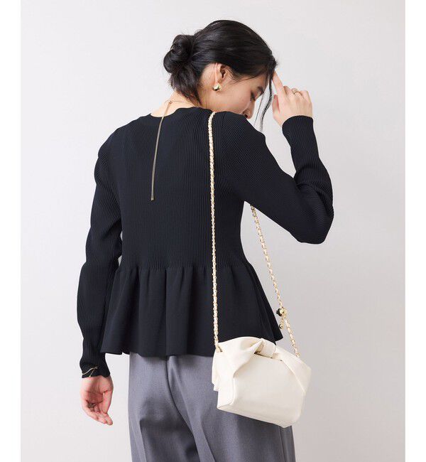 VIS「ペプラムニットカーディガン/イージーケア」|カーディガン|