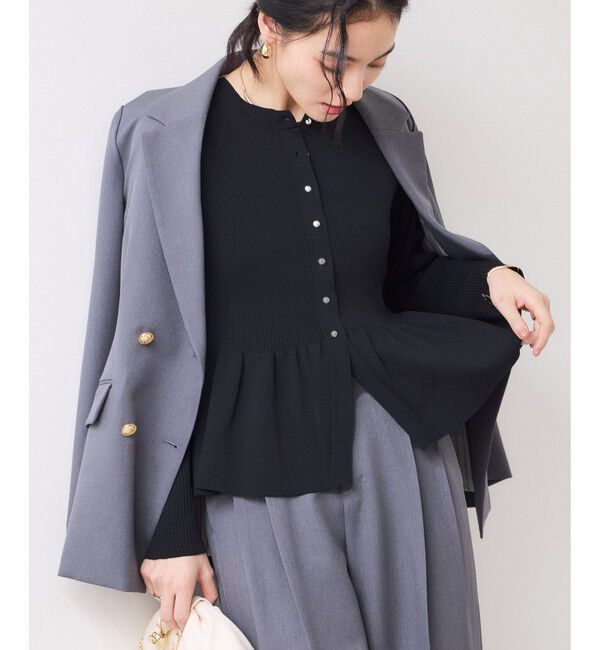 VIS「ペプラムニットカーディガン/イージーケア」|カーディガン|