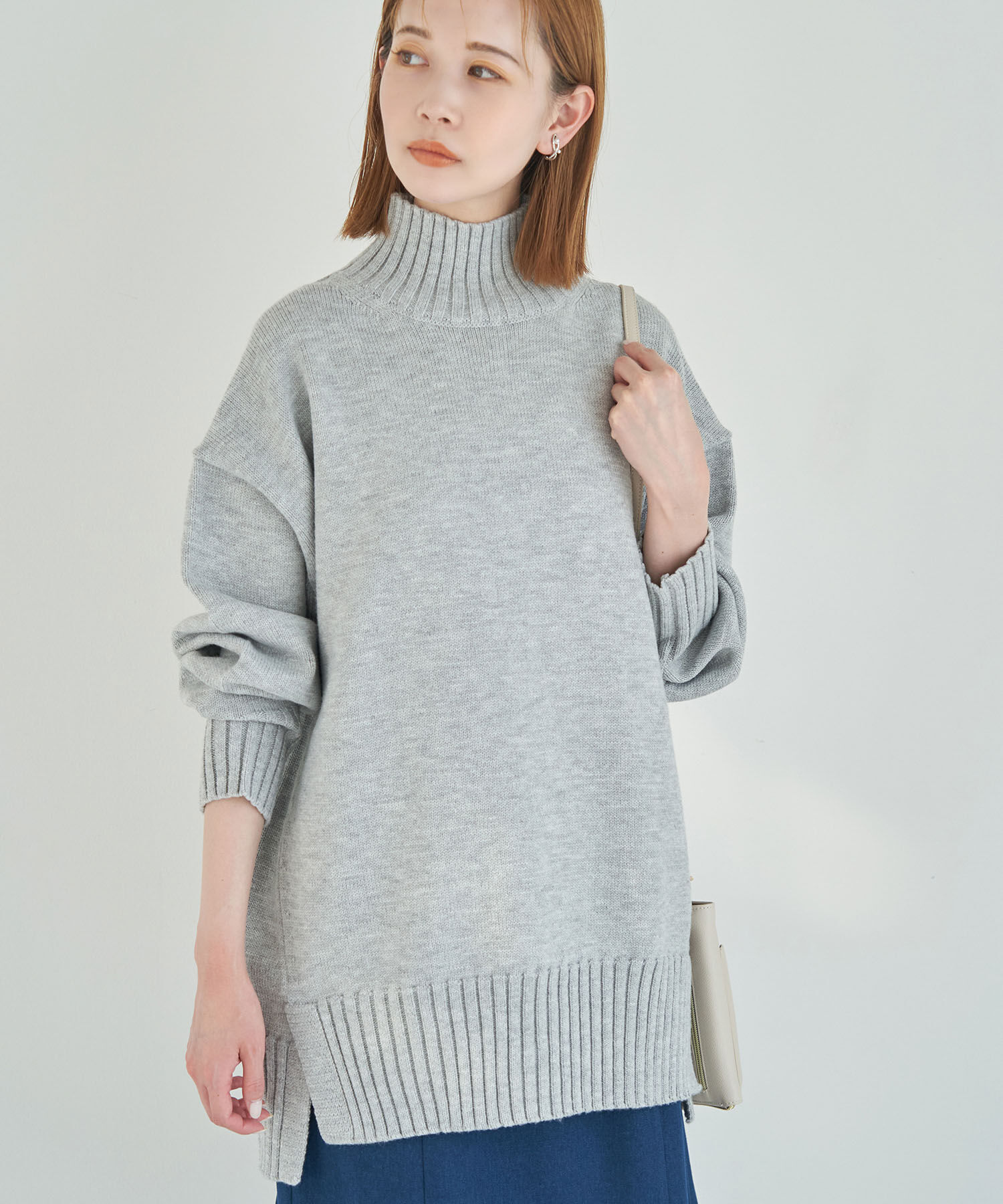 Rope&rsquo;Picnic「【シリーズ累計23万枚突破】サイドスリットニットプルオーバー/リンクコーデ」|ニット・セーター|ライトグレー(08)