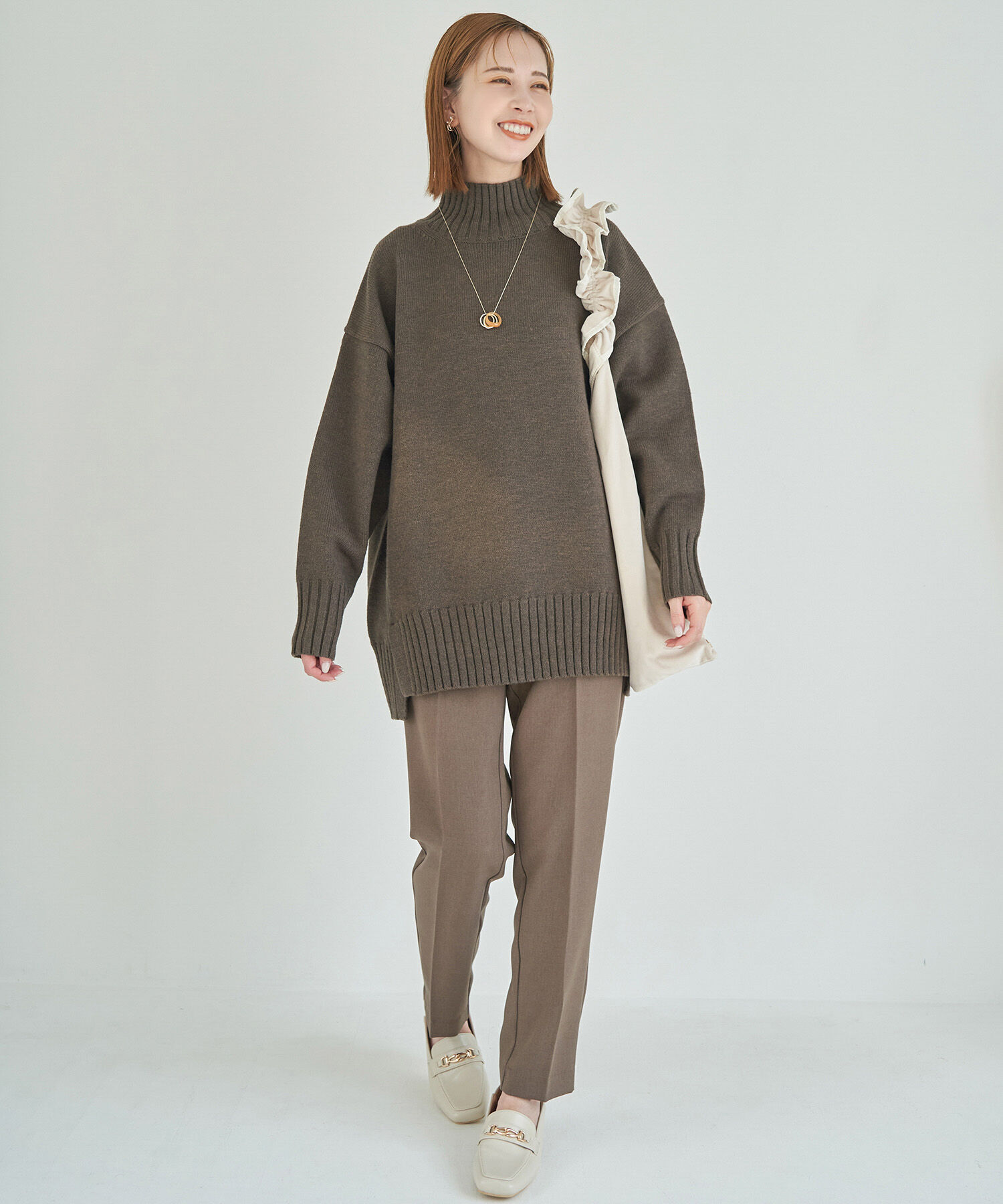 Rope&rsquo;Picnic「【シリーズ累計23万枚突破】サイドスリットニットプルオーバー/リンクコーデ」|ニット・セーター|