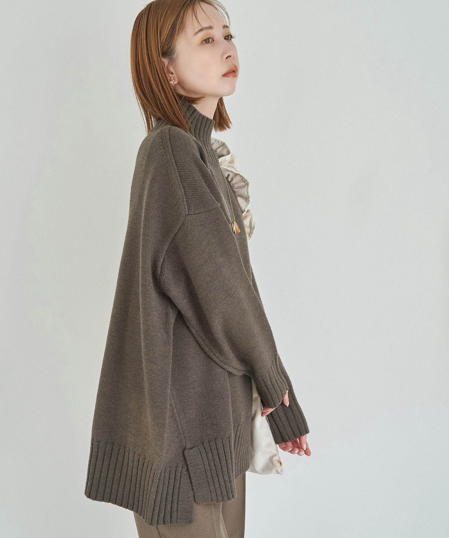 Rope&rsquo;Picnic「【シリーズ累計23万枚突破】サイドスリットニットプルオーバー/リンクコーデ」|ニット・セーター|