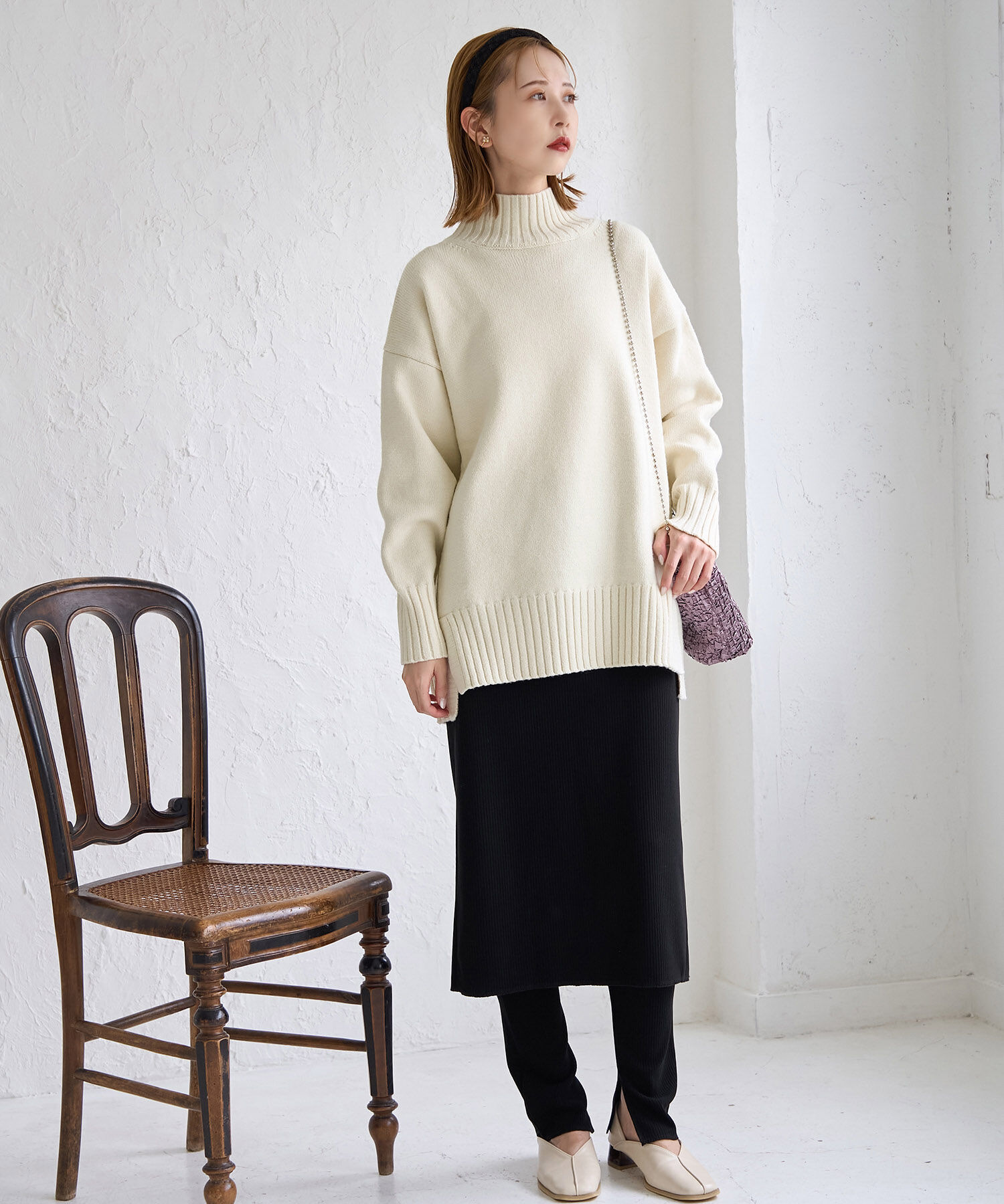 Rope&rsquo;Picnic「【シリーズ累計23万枚突破】サイドスリットニットプルオーバー/リンクコーデ」|ニット・セーター|