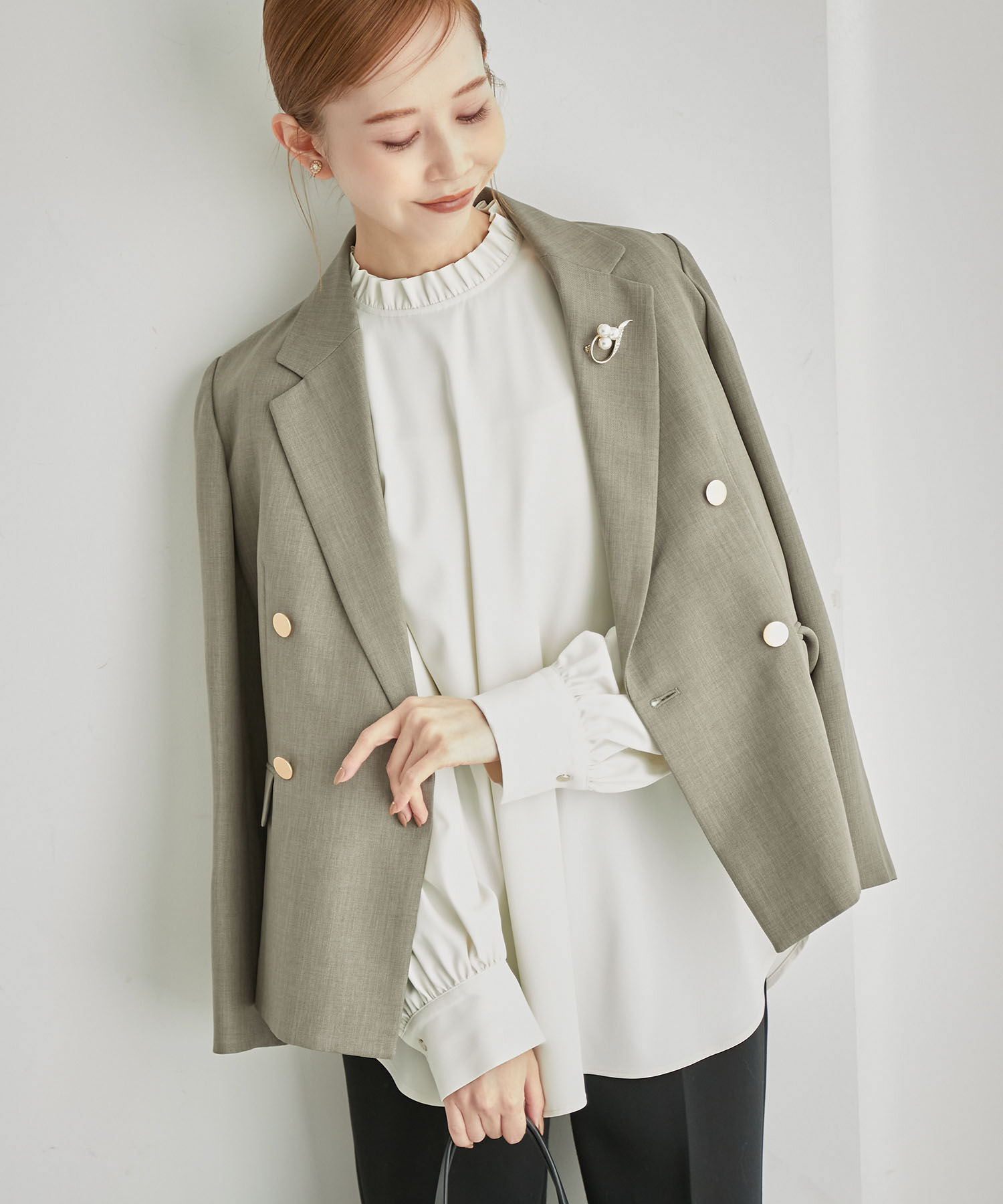 Rope&rsquo;Picnic「フリルカラーチュニックブラウス」|シャツ・ブラウス|オフホワイト(15)