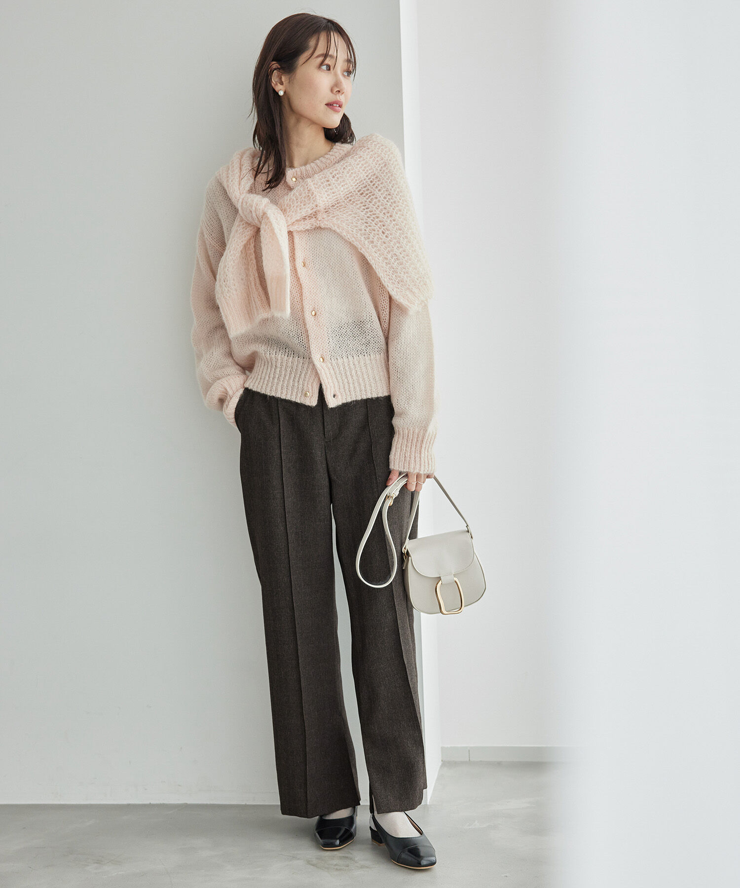 Rope&rsquo;Picnic「ウールライクサージワイドパンツ/セットアップ対応・リンクコーデ」|チノ|