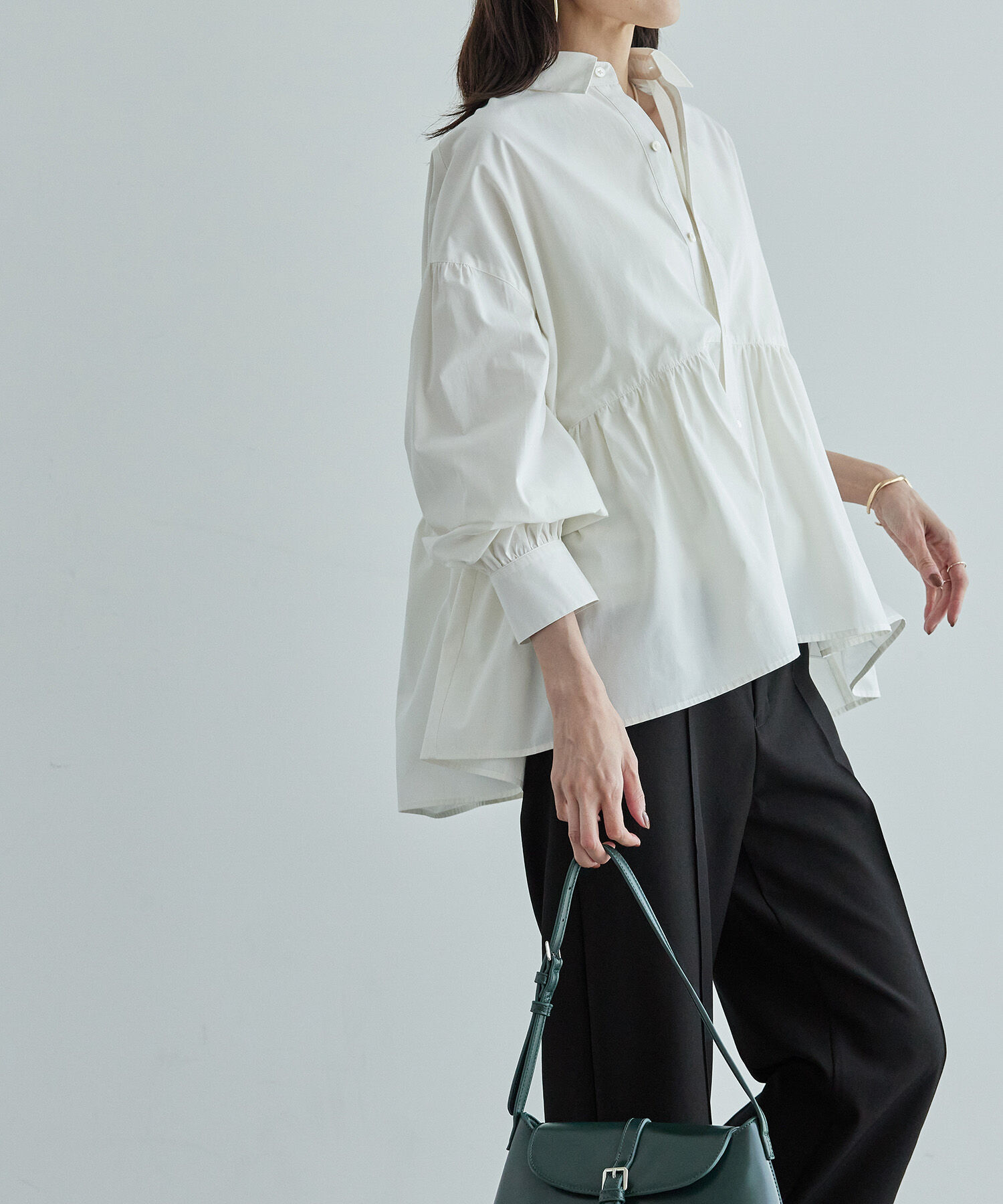 Rope&rsquo;Picnic「ウールライクサージワイドパンツ/セットアップ対応・リンクコーデ」|チノ|