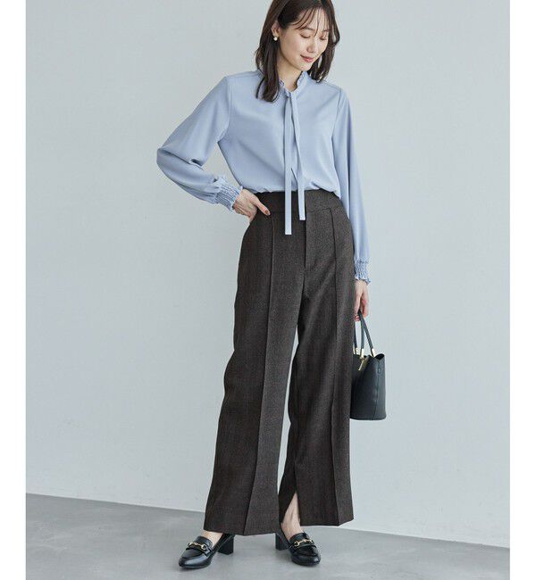 Rope&rsquo;Picnic「ウールライクサージワイドパンツ/セットアップ対応・リンクコーデ」|チノ|