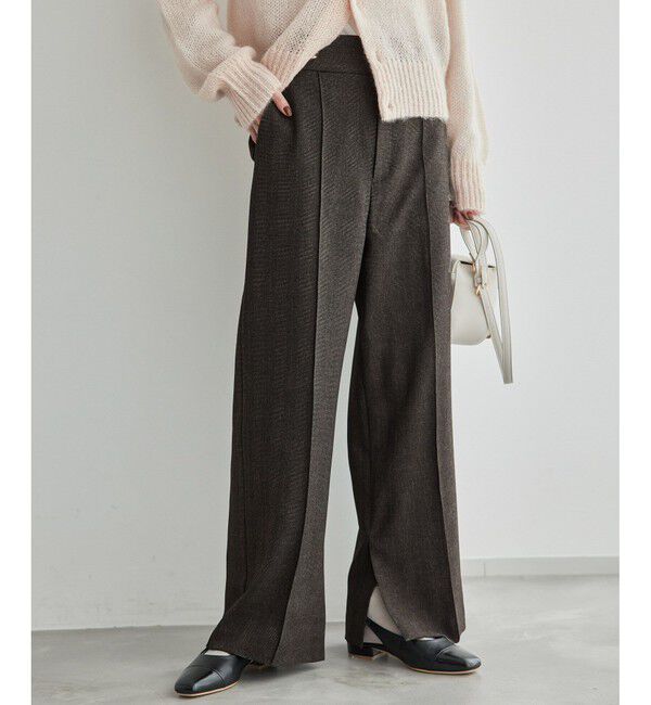 Rope&rsquo;Picnic「ウールライクサージワイドパンツ/セットアップ対応・リンクコーデ」|チノ|