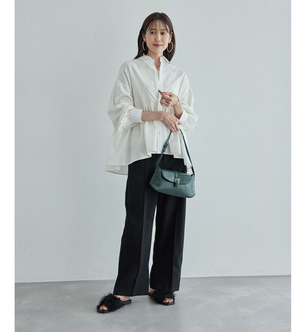 Rope&rsquo;Picnic「ウールライクサージワイドパンツ/セットアップ対応・リンクコーデ」|チノ|