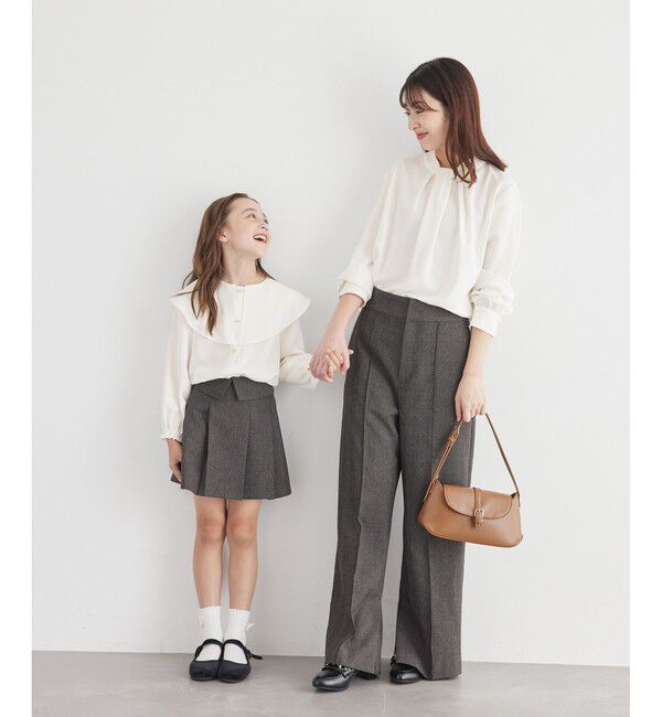 Rope&rsquo;Picnic「ウールライクサージワイドパンツ/セットアップ対応・リンクコーデ」|チノ|