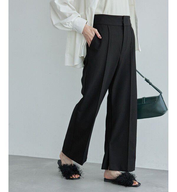 Rope&rsquo;Picnic「ウールライクサージワイドパンツ/セットアップ対応・リンクコーデ」|チノ|