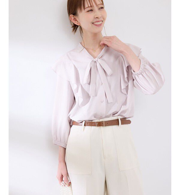 Rope&rsquo;Picnic「ラッフルリボンデザインシャツ」|シャツ・ブラウス|