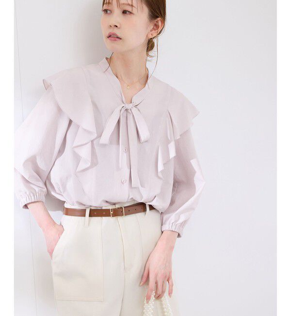 Rope&rsquo;Picnic「ラッフルリボンデザインシャツ」|シャツ・ブラウス|ローズピンク(64)