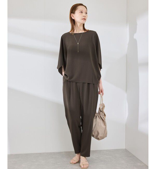 Rope&rsquo;Picnic「【イージーケア】ジョーゼットスラックスパンツ/セットアップ対応」|チノ|