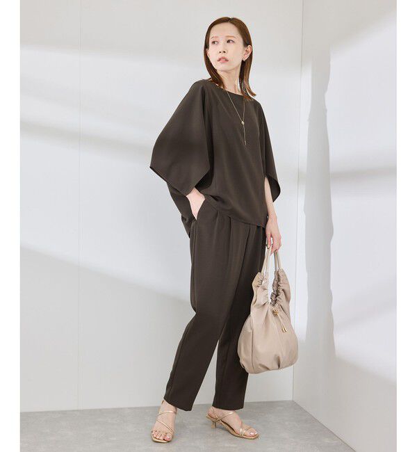 Rope&rsquo;Picnic「【イージーケア】ジョーゼットスラックスパンツ/セットアップ対応」|チノ|