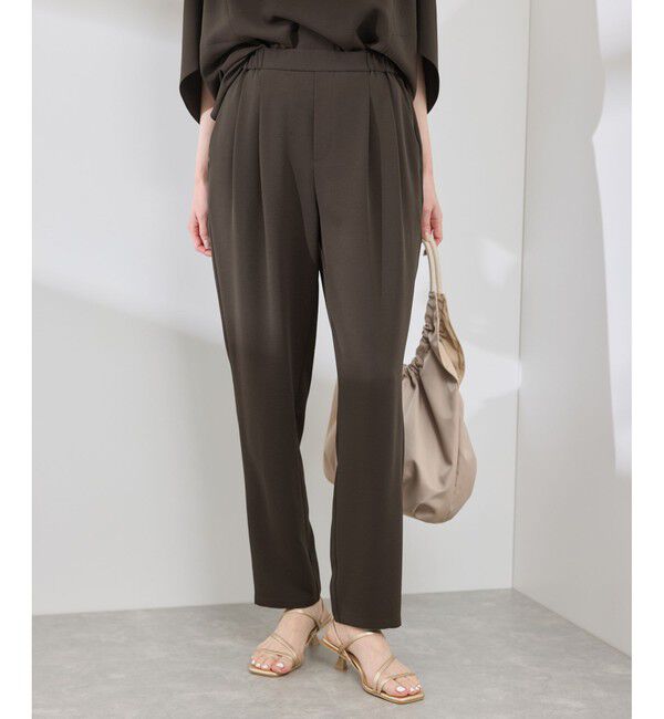 Rope&rsquo;Picnic「【イージーケア】ジョーゼットスラックスパンツ/セットアップ対応」|チノ|ブラウン系(22)