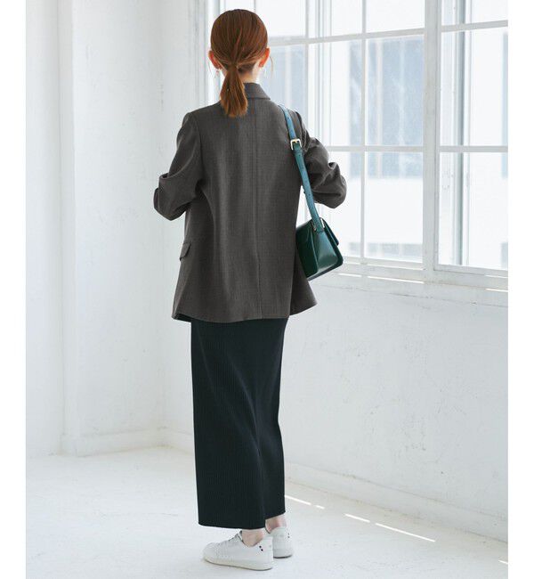 Rope&rsquo;Picnic「【WEB限定・ミドル丈】レディハンサムシリーズ ウールライク金ボタンジャケット(半裏地)/通勤対応」|テーラードジャケット|