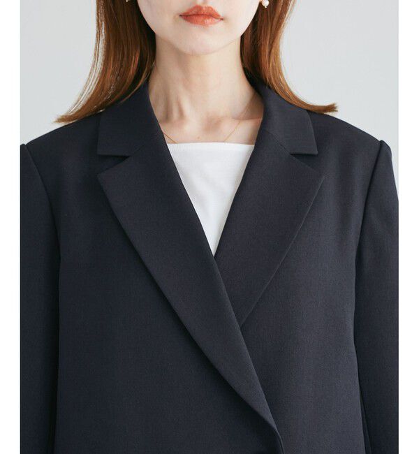 Rope&rsquo;Picnic「【WEB限定・ミドル丈】レディハンサムシリーズ ウールライク金ボタンジャケット(半裏地)/通勤対応」|テーラードジャケット|