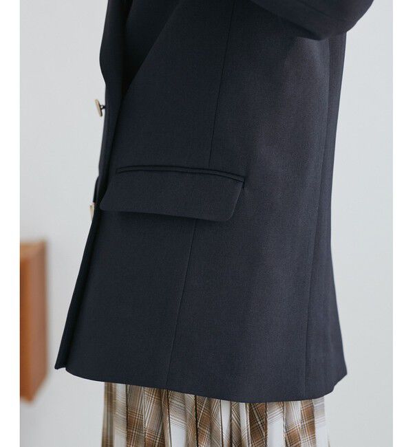 Rope&rsquo;Picnic「【WEB限定・ミドル丈】レディハンサムシリーズ ウールライク金ボタンジャケット(半裏地)/通勤対応」|テーラードジャケット|