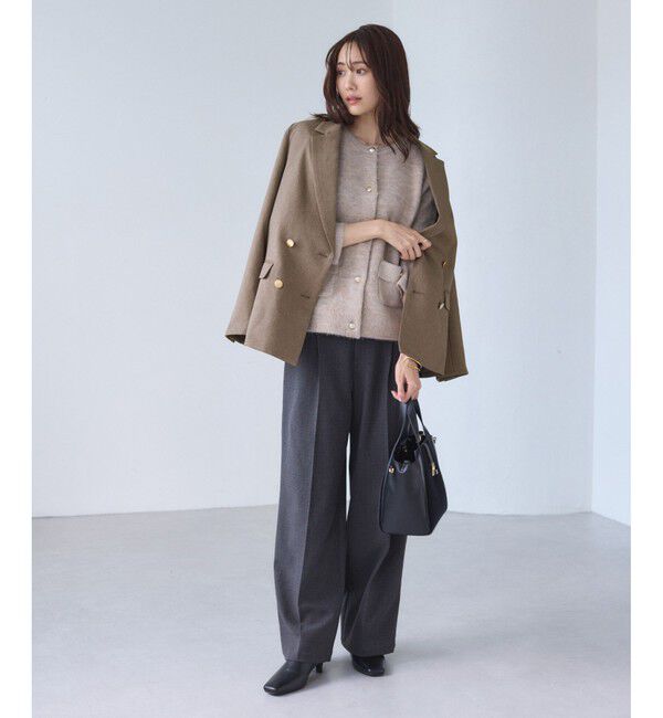 Rope&rsquo;Picnic「【WEB限定】レディハンサムシリーズ ウールライク金ボタンミドル丈ジャケット(総裏地)」|テーラードジャケット|