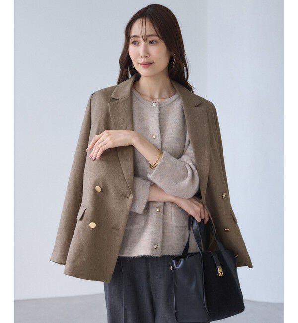 Rope&rsquo;Picnic「【WEB限定】レディハンサムシリーズ ウールライク金ボタンミドル丈ジャケット(総裏地)」|テーラードジャケット|