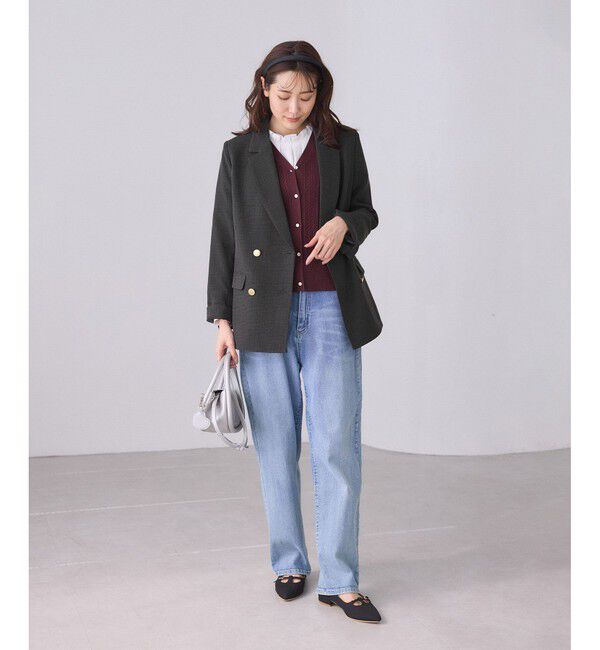 Rope&rsquo;Picnic「【WEB限定】レディハンサムシリーズ ウールライク金ボタンミドル丈ジャケット(総裏地)」|テーラードジャケット|