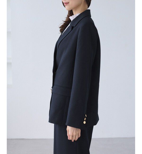 Rope&rsquo;Picnic「【WEB限定】レディハンサムシリーズ ウールライク金ボタンミドル丈ジャケット(総裏地)」|テーラードジャケット|