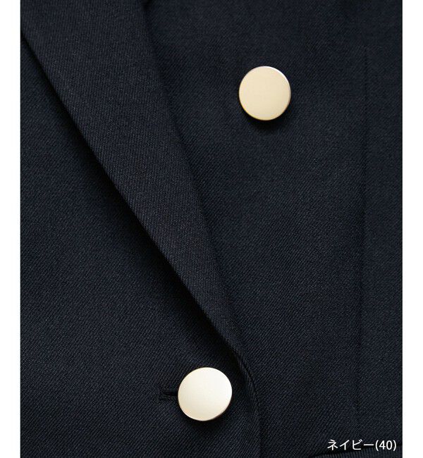 Rope&rsquo;Picnic「【WEB限定】レディハンサムシリーズ ウールライク金ボタンミドル丈ジャケット(総裏地)」|テーラードジャケット|