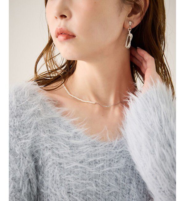 ROPE PICNIC PASSAGE「チェーン&times;パールショートスライドネックレス」|ネックレス|