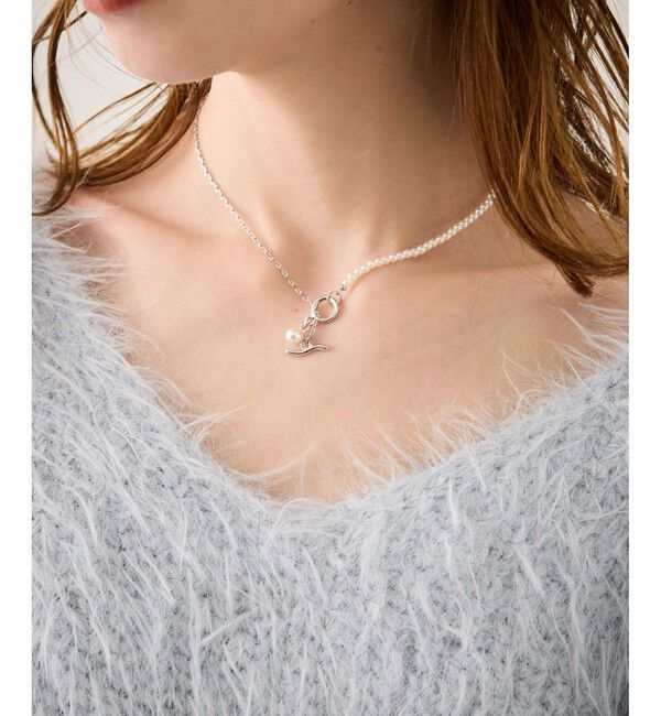 ROPE PICNIC PASSAGE「チェーン&times;パールショートスライドネックレス」|ネックレス|