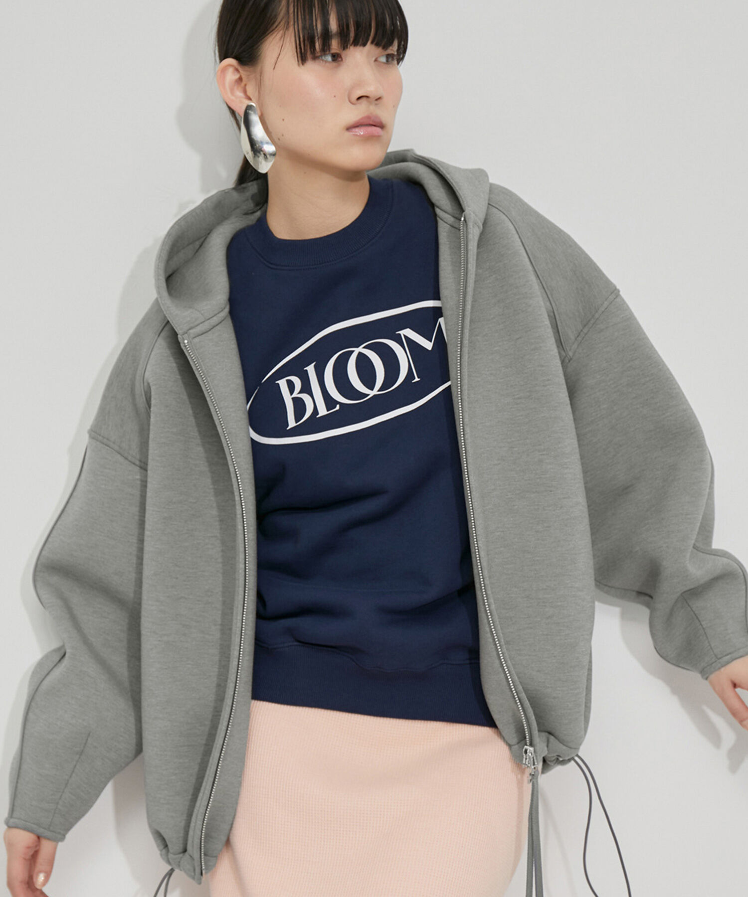 ADAM ET ROPE'「【サステナブル】フーディージップブルゾン」|ブルゾン・スタジャン|グレー(07)