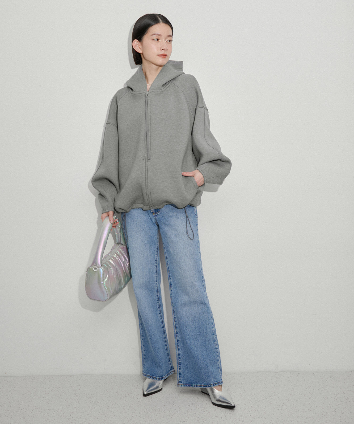 ADAM ET ROPE'「【サステナブル】フーディージップブルゾン」|ブルゾン・スタジャン|