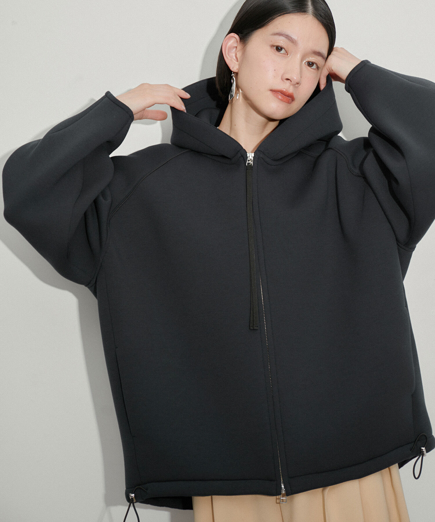 ADAM ET ROPE'「【サステナブル】フーディージップブルゾン」|ブルゾン・スタジャン|