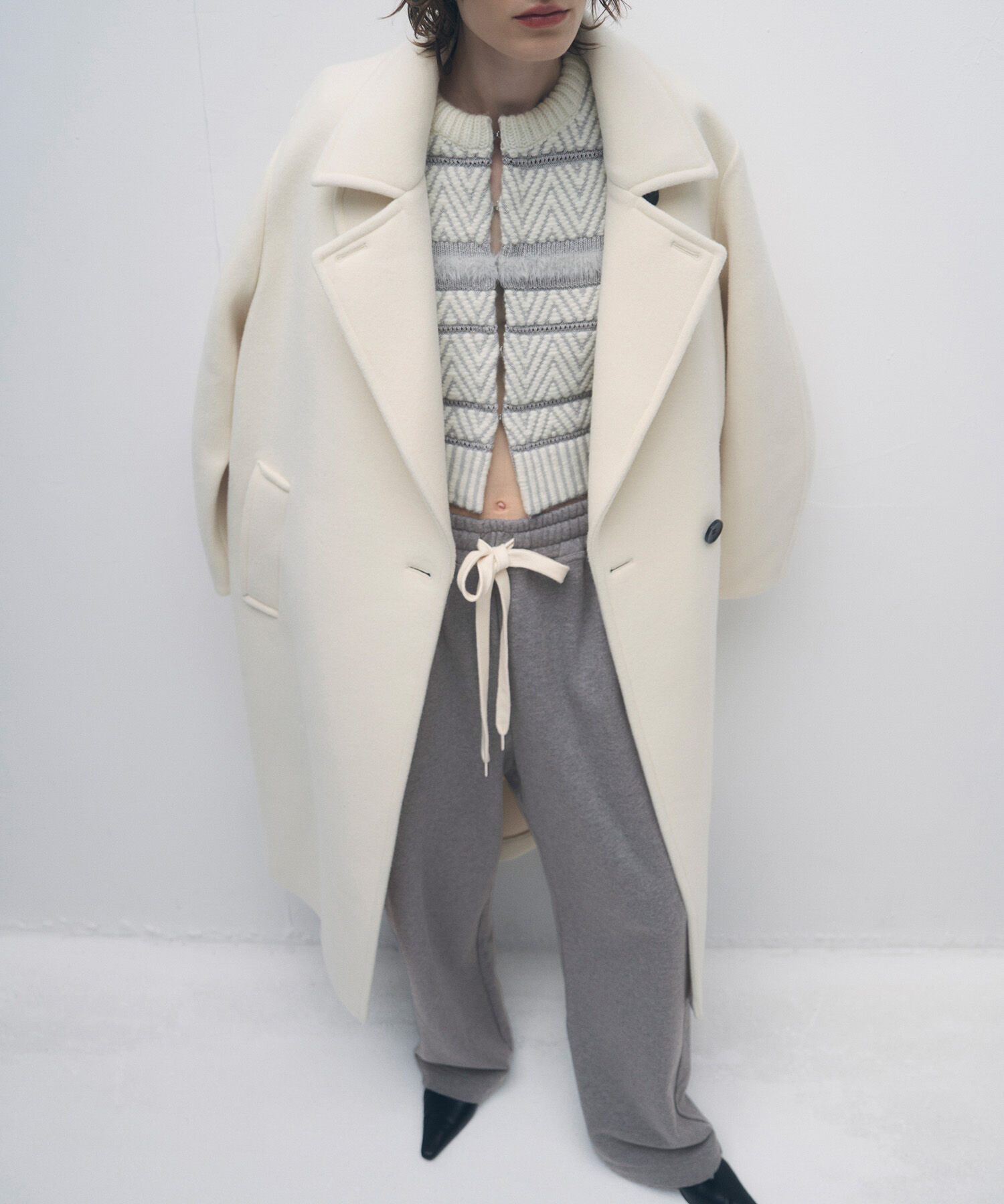 ADAM ET ROPE'「ウールボンディングロングコート」|ステンカラーコート|