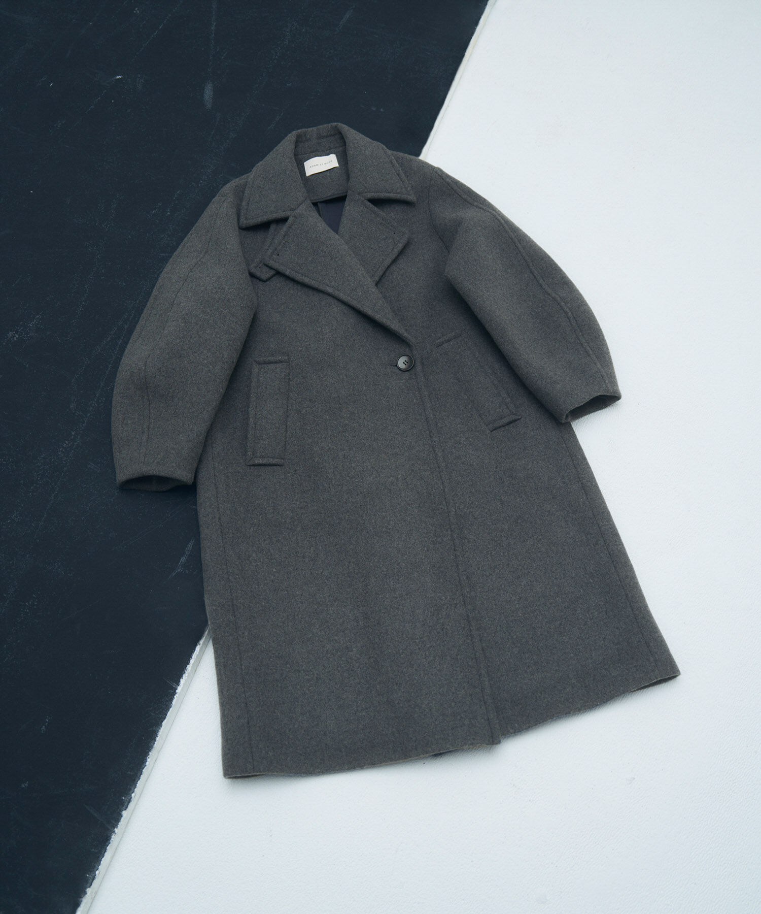 ADAM ET ROPE'「ウールボンディングロングコート」|ステンカラーコート|